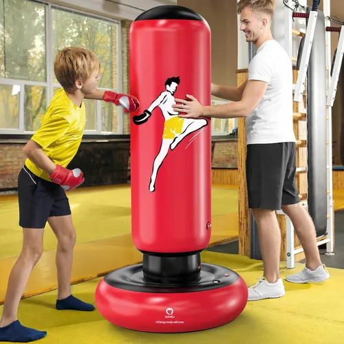Miniatura 5 de QPAU Kids Punching Bag Toy with Boxing Gloves, 66 Inch Larger Stable Kids Inflatable Boxing Bag Set, Gifts for Boys & Girls Age 6-12, for Practicing