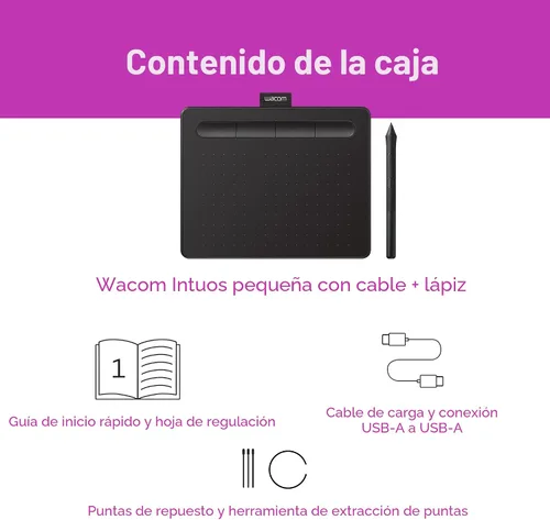 Miniatura 9 de Wacom CTL4100 Intuos - Tableta de dibujo con 3 programas de software incluidos, 7.9 "x 6.3", color negro.