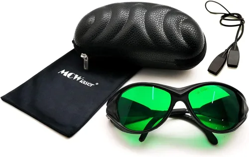 Miniatura 10 de MCWlaser Gafas de seguridad láser 190-470nm y 610-760nm para luz UV, azul, rojo rubí, verde, láser de picosegundo 405 nm, 445 nm, 450 nm, 635 nm