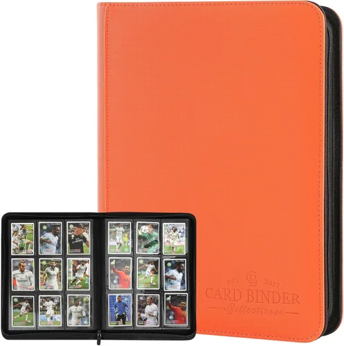 Miniatura 14 de Carpeta de tarjetas con 9 bolsillos, carpeta de tarjetas coleccionables con cremallera de alta calidad, 540 bolsillos de doble cara, álbum de Verde