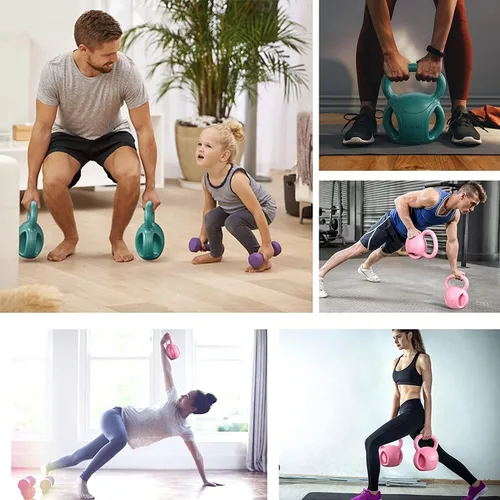 Miniatura 3 de RUNWE - Juego de pesas rusas con 3 asas - Peso para mujeres, opciones de 5, 10, 15 y 20 libras para giros rusos, ejercicio abdominal, levantamiento