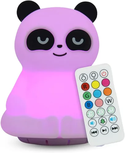 Miniatura 12 de Altavoz Bluetooth combinado y luz nocturna con 9 emisiones de color, silicona apta para niños y libre de BPA, recarga USB, recibe audio