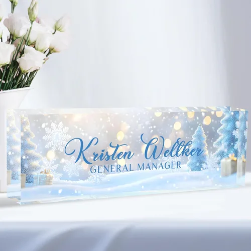 Miniatura 27 de Placa de nombre de escritorio personalizada, placas de identificación acrílicas para escritorio, decoración de oficina, regalos personalizados