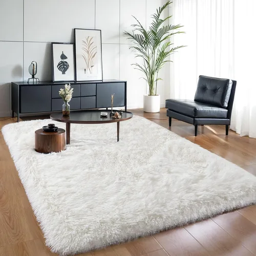 Miniatura 19 de KCHOWUA Alfombras Esponjosas y Peludas de Unicornio para Dormitorio de Niñas, 3x5 pies Lavable Antideslizante Alfombra de Área Shag Peluda para Sala