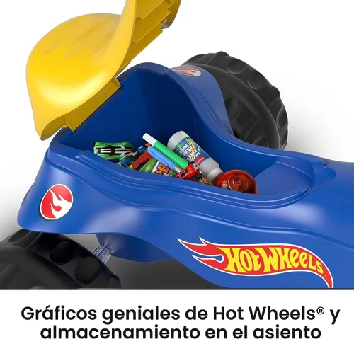 Miniatura 3 de Fisher-Price Triciclo para niños pequeños Barbie Tough Trike, bicicleta de juguete con agarres de manillar y almacenamiento para jugar al aire
