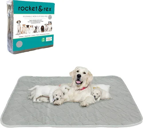 rocket & rex Premium XL Almohadilla Lavable Antideslizante para Orina de Perros, Almohadilla para Cachorros Impermeable y Reutilizable para