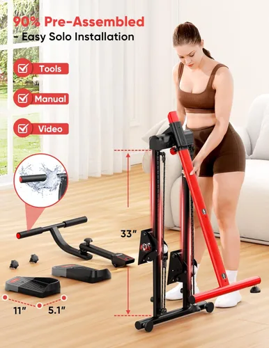 Miniatura 8 de YOLEO Adjustable Resistance Stair Steppers for Exercise at Home, Folding Cardio Stairmaster with 3 Workout Modes & Oversized Pedal,90% Pre-Assembled