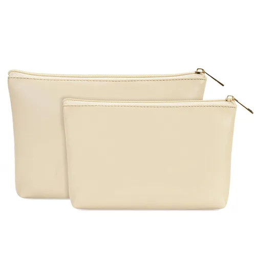 Miniatura 16 de Wandering Nature Bolsa de maquillaje pequeña, paquete de 2 bolsas de cosméticos para bolso, bolsa de maquillaje acolchada acolchada, bonita bolsa
