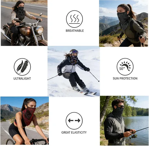 Miniatura 5 de Protector solar para colgar en las orejas, protección UV, transpirable, bufanda elástica antideslizante para hombres y mujeres