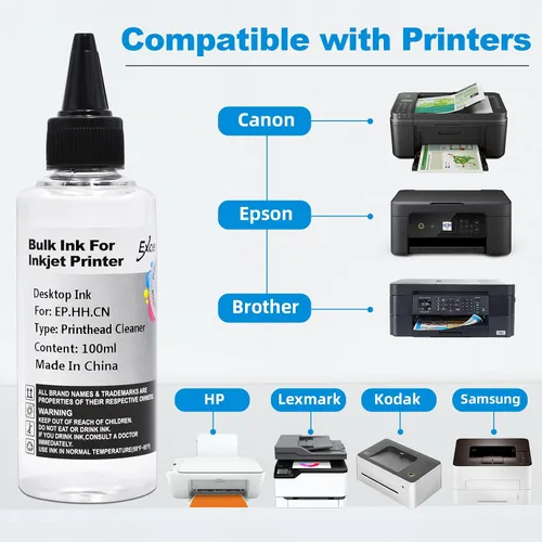 Miniatura 2 de Kit de limpieza de cabezal de impresión compatible con Brother Epson HP Canon Boquilla de inyección de tinta EcoTank Officejet Deskjet Pixma
