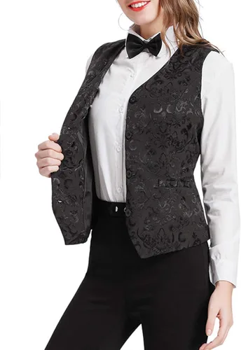 Miniatura 5 de GRACE KARIN Chaleco Waistcoat para Mujer Vestido Vintage Steampunk Chaqueta Jacquard