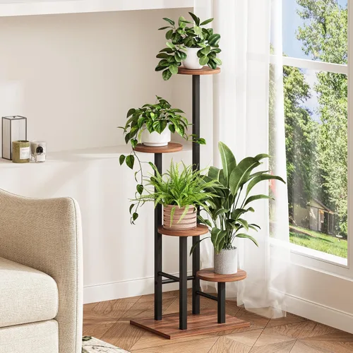 Miniatura 11 de Soporte para plantas de 5 niveles para interiores, estante esquinero para plantas, organizador de estantes para plantas, soporte de flores