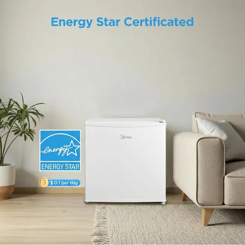 Miniatura 15 de Midea MERM33S1AST - Mini nevera compacta de 3.3 pies cúbicos con luz interna, termostato ajustable, puerta reversible, bajo ruido para dormitorio