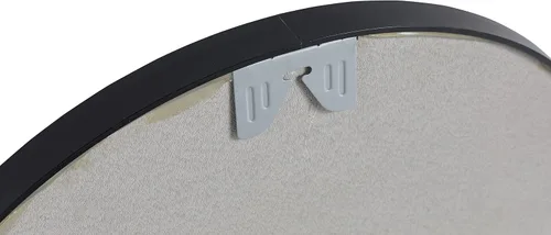 Miniatura 4 de Espejo de montaje en pared para baño, marco de metal negro, esquina redondeada, espejo de tocador de baño, espejo colgante decorativo, para sala