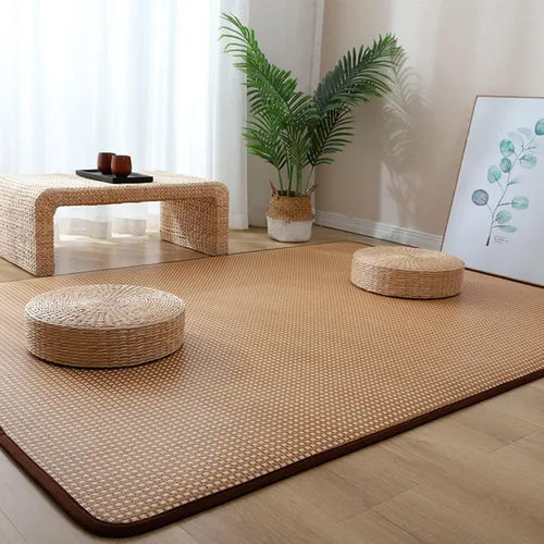 QQXX Tapete de tatami japonés, de ratán natural, antideslizante, transpirable, plegable de verano, tapete para dormir, para interiores, sala de