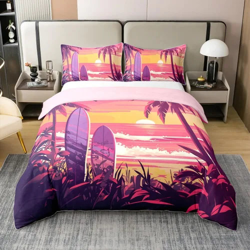 Miniatura 15 de Juego de ropa de cama tamaño King 100% algodón con notas musicales de piano y clave musical, juego de ropa de cama para niños y niñas, diseño retro