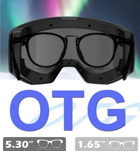 Miniatura 7 de EXP VISION Gafas de esquí/snowboard para hombres y mujeres, gafas de nieve OTG antiniebla con protección UV Marco negro astilla