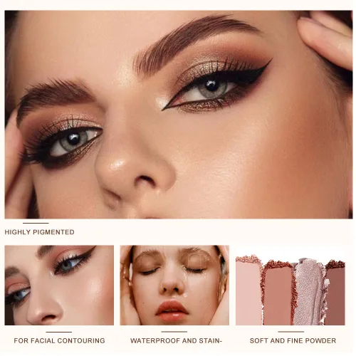 Miniatura 2 de Paleta de sombras de ojos de acabado múltiple, paleta de brillo metálico mate con polvo sedoso y suave, destello fino y duocromático, sombras 2#