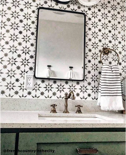 Miniatura 4 de Plantilla de azulejos Jewel – Plantilla reutilizable para suelo y azulejos para pintar – Fácil cambio de imagen de baño y cocina – Alternativa