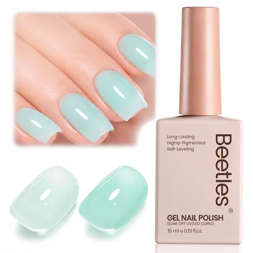 Miniatura 46 de Beetles - Esmalte de uñas de gel verde luminoso que brilla en la oscuridad, esmalte de uñas de gel que se absorbe con lámpara LED UV, arte de uñas