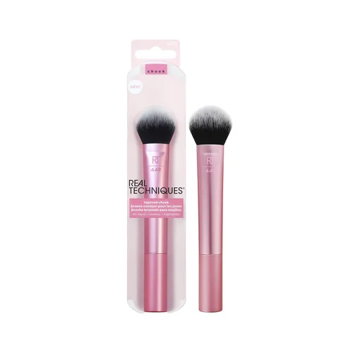 Real Techniques RT 449 Cepillo de mezcla esponjoso para rubor en polvo e iluminador, cerdas sintéticas ultraafelpadas, cepillo de maquillaje vegano