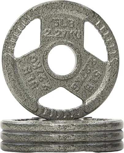 Miniatura 8 de Fitvids 2 Inch Olympic Barbell Weight Plates, 2.5 LB to 45 LB Plates for Home Gym Strength Training, Triple-handle Design