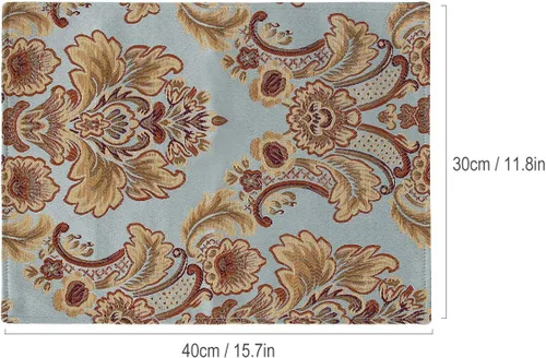 Miniatura 2 de kilofly 6 manteles individuales elegantes de jacquard de brocado floral (11.8 x 15.7 pulgadas)
