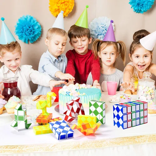 Miniatura 4 de Mini rompecabezas con forma de cubo de serpiente para ansiedad (paquete de 12), recuerdos de fiesta para niños de 8 a 12 años, relleno de bolsas