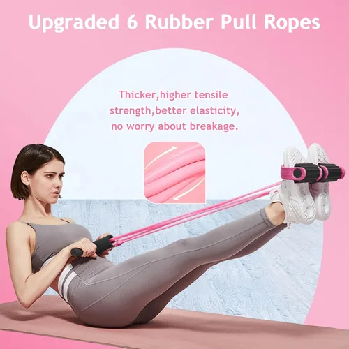 Miniatura 5 de Cuerda de tensión de 6 tubos, banda de resistencia elástica multifunción para pedal de yoga, cuerda de tensión de látex natural, equipo de fitness