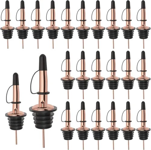 Miniatura 27 de Pafusen Paquete de 12 vertedores de botellas de licor, boquilla para verter licor para botellas de licor, boquilla dispensadora de aceite de oliva
