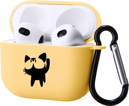 Miniatura 10 de Bonita funda de oso compatible con AirPods 3 con llavero, diseño de animales de dibujos animados, funda de TPU suave para AirPods de tercera