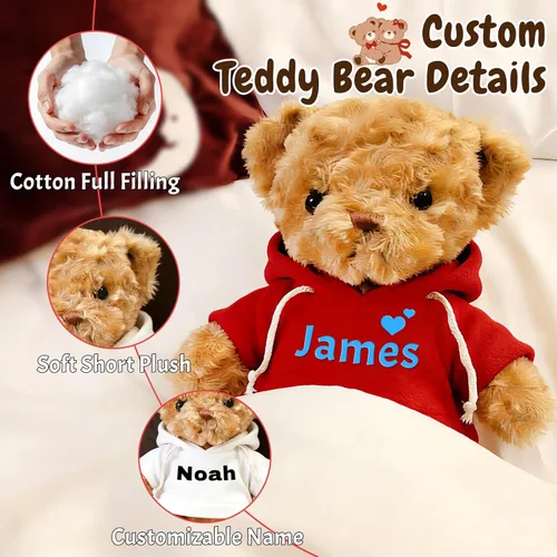 Miniatura 4 de Oso de peluche personalizado con texto de nombre, osos personalizados de 11.8/15/19.7, regalos de cumpleaños personalizados para el día de la madre