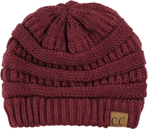 Miniatura 304 de C.C Trendy Warm Chunky Soft Stretch Cable Knit Beanie
