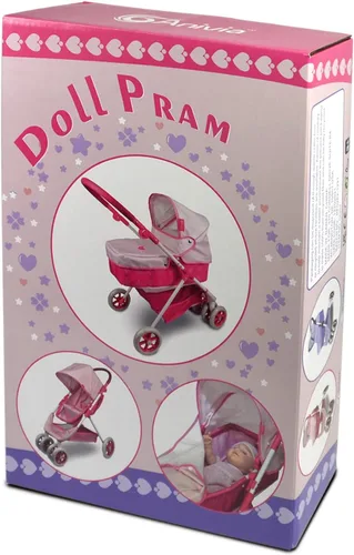 Miniatura 7 de Carriola de Muñecas ANIVIA, Cochecito de Muñecas, Silla de Paseo de Muñecas 2 en 1 y Carriola de Juguetes para Niños, Adecuado para Muñecas de hasta