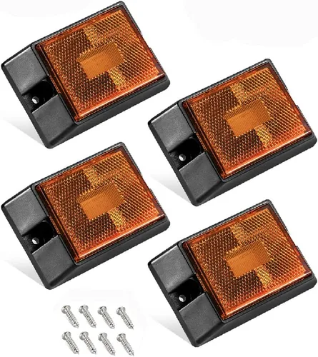 Miniatura 8 de CZC AUTO Luces LED de color ámbar laterales selladas, sumergibles, reflectores de holgura, luces impermeables para remolque de 12 V, para barco