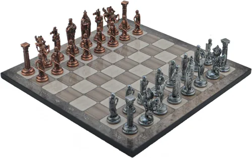 Miniatura 15 de Juego de ajedrez de metal para adultos, cobre antiguo del ejército británico real, piezas hechas a mano y diferentes diseños, tablero de ajedrez