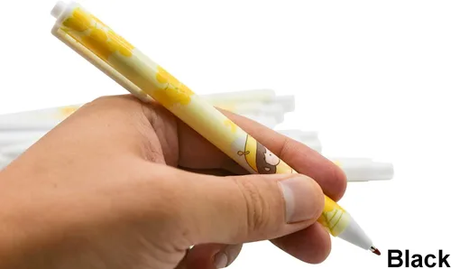 Miniatura 5 de Maydahui 12 unidades de bolígrafos de gel con diseño de abejas, bolígrafos de animales lindos, retráctiles, con impresión de flores, tinta negra
