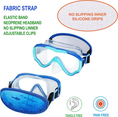 Miniatura 4 de Gafas de natación para niños de 6 a 14 años, máscara de buceo sin enredos, gafas de agua, cubierta de nariz para jóvenes y jóvenes 1 unidad: azul
