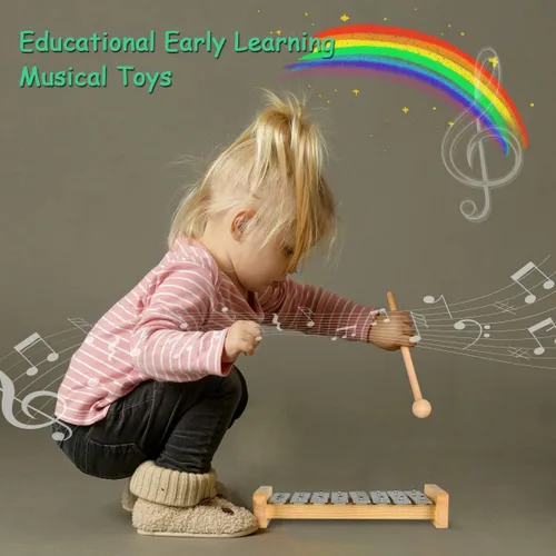 Miniatura 3 de LOOIKOOS Instrumentos musicales para niños pequeños, juego de música ecológico para niños preescolares educativo, instrumentos de percusión