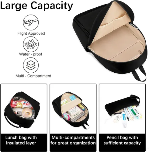 Miniatura 78 de Bluboon Juego de mochila para adolescentes, mochila escolar para niñas, lonchera y lápices, bolsas para estudiantes, 3 en 1, rosa-3 juegos, Escuela