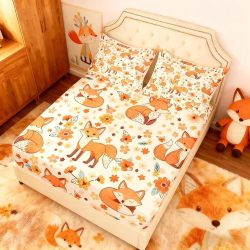 Miniatura 52 de Manfei Juego de sábanas para niños con diseño de coches de dibujos animados, tamaño individual, juego de ropa de cama con vehículos de construcción