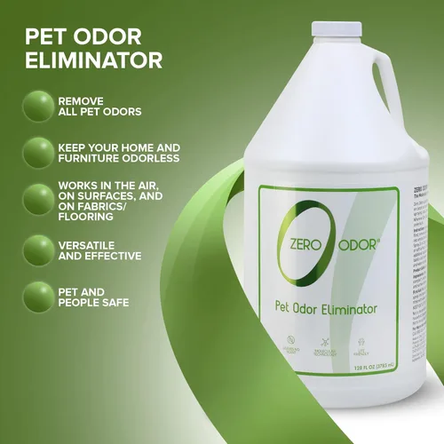 Miniatura 5 de Zero Odor Eliminador de olores de mascotas, removedor de olores de aire y superficie para alfombras, muebles y camas de mascotas, repuesto, 128 onzas