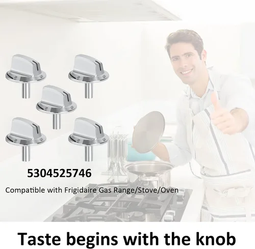 Miniatura 6 de 5304525746 - Paquete de 5 perillas de repuesto para estufas de gas Frigidaire, pieza de repuesto para 5304504839 (paquete de 5)