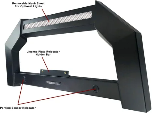 Miniatura 2 de Black Horse Armour Bull Bar Sin Placa Antideslizante Negro Mate Compatible con 2015-2022 Chevrolet Colorado 2015-2022 GMC Canyon-AB-GM20