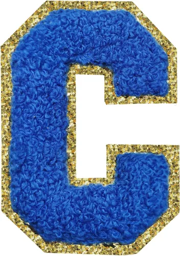 Miniatura 171 de SPRT - Parches de letras de chenilla universitaria con purpurina, parche de letras blancas para planchar con letras del alfabeto para disfraz