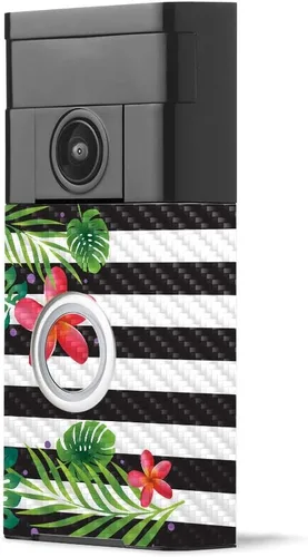 Miniatura 16 de MightySkins - Piel de fibra de carbono para timbre de video con anillo – Madera abstracta Acabado de fibra de carbono texturizado protector