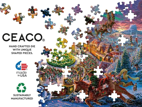 Miniatura 5 de Ceaco - Zac Kinkade - Navidad clásica - Polo Norte de Santa - Rompecabezas de 1000 piezas