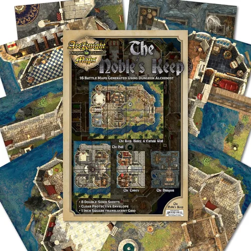 Miniatura 10 de Arcknight Los mapas de batalla de juego de rol del castillo de Graystone; 16 mapas modulares RPG en 8 páginas de doble cara, cuadrícula cuadrada