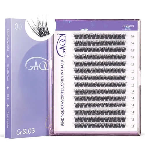 Miniatura 11 de GAQQI - Extensiones de pestañas en racimo, 120 pestañas en racimo, extensiones de pestañas de volumen 10-14 mm, pestañas individuales 3D multicapa
