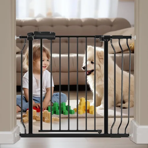 Miniatura 24 de HOOEN - Puerta de bebé extra ancha para escaleras, puertas, pasillos, puerta de tensión, puerta de bebé, caminar a través de puertas para niños
